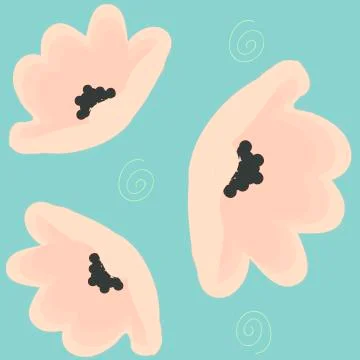 Seamless Floral pattern on blue Background. Stock Illustration