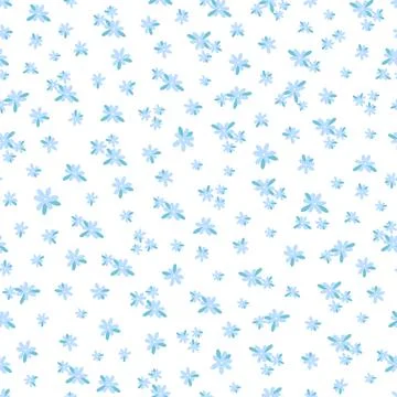 Seamless floral pattern with blue flowers on white background for surface des Stock Illustration