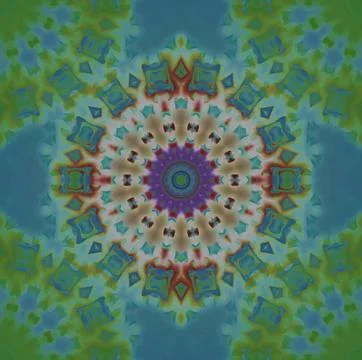 Seamless floral pattern blue green Stock Illustration
