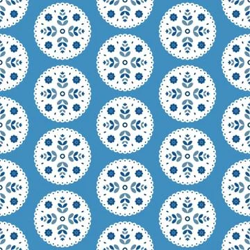Seamless floral pattern with blue pantone color of 2020 year. Blue flowers print Stock Illustration