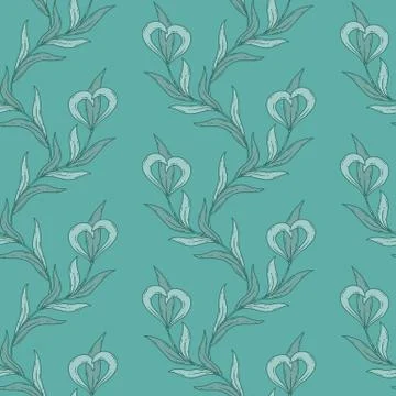 Seamless floral pattern in blue tones. Stock Illustration