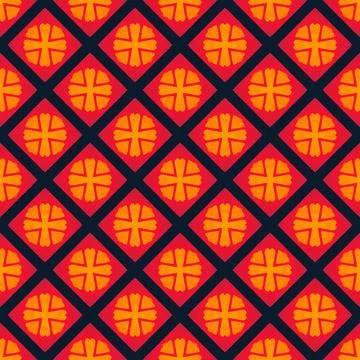 Seamless floral pattern, bold abstract geometric background 🌿 Stock Illustration