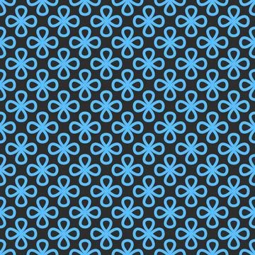 Seamless floral pattern bold blue clover shapes with rounded petals on a cont Stockillustratie