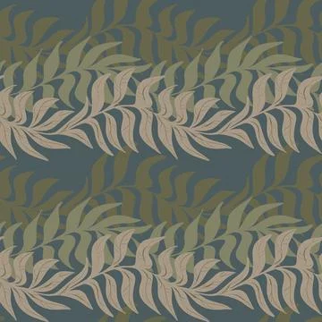 Seamless floral pattern with branches of leaves Stock Illustration