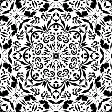 Seamless floral pattern with butterflies Stock Illustration