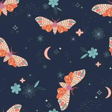 Seamless Floral Pattern with butterfly in vector Illustrazione stock