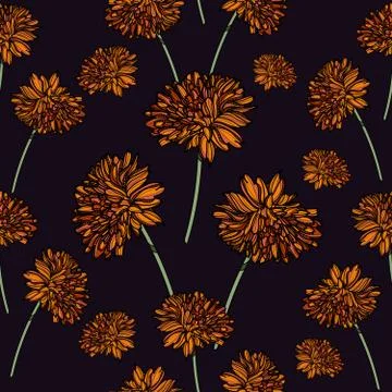 Seamless floral pattern with calendula flowers. Stock Illustration