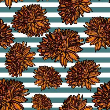 Seamless floral pattern with calendula. Stock Illustration