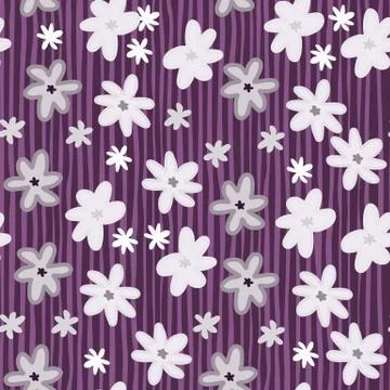 Seamless floral pattern with chamomile abstract shapes. Botanic backdrop in p Stock Illustration