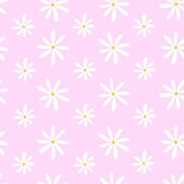 Seamless floral pattern with chamomile Stock Illustration