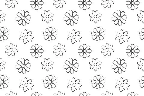 Seamless floral pattern for childrens coloring activities Stock Illustration