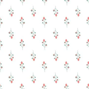 Seamless floral pattern. Colorful background in trendy minimalist style with  Stock Illustration