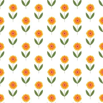 Seamless floral pattern. Colorful background in trendy minimalist style with  Stock Illustration