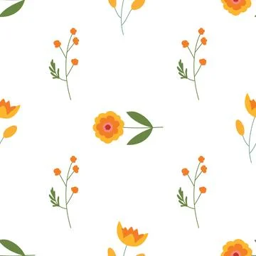 Seamless floral pattern. Colorful background in trendy minimalist style with  Stock Illustration