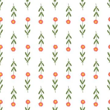 Seamless floral pattern. Colorful background in trendy minimalist style with  Stock Illustration