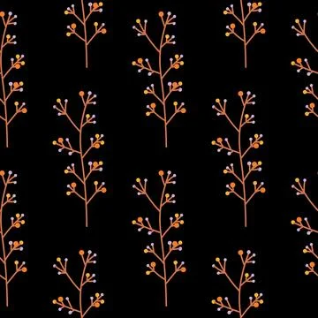 Seamless floral pattern. Colorful background in trendy minimalist style with  Illustrazione stock
