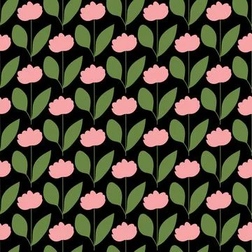 Seamless floral pattern. Colorful background in trendy minimalist style with  Stock Illustration