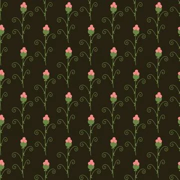 Seamless floral pattern. Colorful background in trendy minimalist style with  Stock Illustration