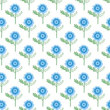 Seamless floral pattern. Colorful background in trendy minimalist style with  Stock Illustration