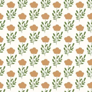 Seamless floral pattern. Colorful background in trendy minimalist style with  Stock Illustration
