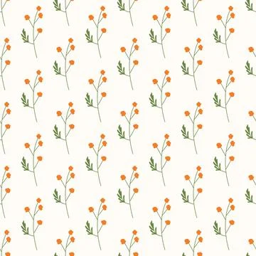 Seamless floral pattern. Colorful background in trendy minimalist style with  Illustrazione stock