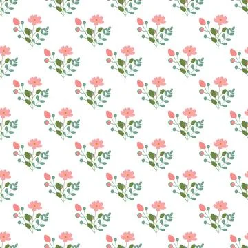 Seamless floral pattern. Colorful background in trendy minimalist style with  Stock Illustration
