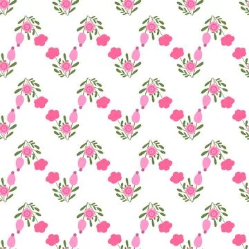 Seamless floral pattern. Colorful background in trendy minimalist style with  Stock Illustration