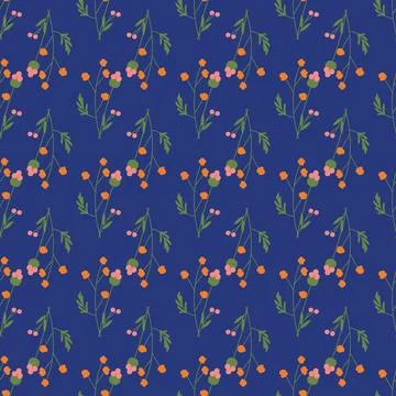 Seamless floral pattern. Colorful background in trendy minimalist style with  Stock Illustration