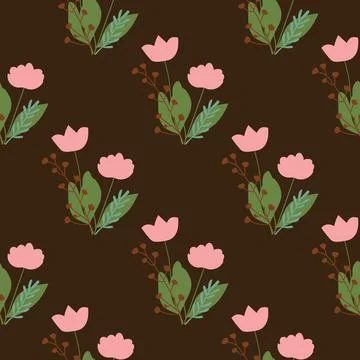 Seamless floral pattern. Colorful background in trendy minimalist style with  Stock Illustration