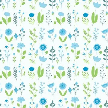 Seamless floral pattern. Colorful background in trendy minimalist style with  Stock Illustration
