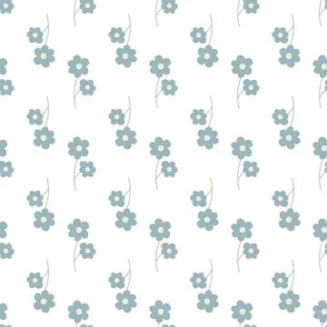 Seamless floral pattern. Colorful background in minimalist style with gentle  Stock Illustration