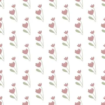 Seamless floral pattern. Colorful background in minimalist style with gentle  Stock Illustration