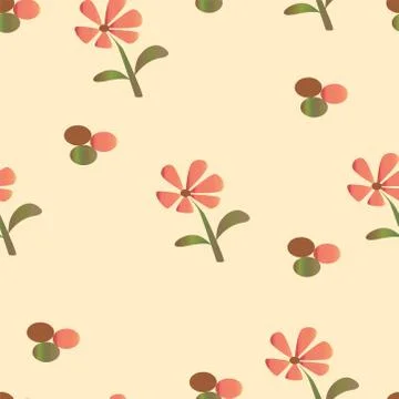 Seamless floral pattern with daisy flowers vector Stock Illustration