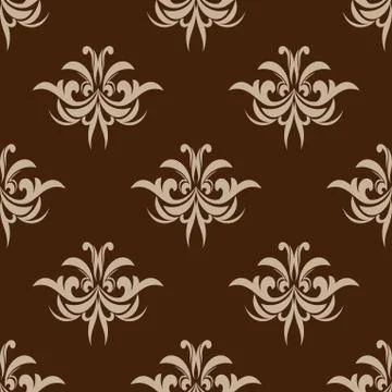 Seamless floral pattern in damask style Stock Illustration