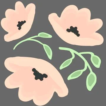 Seamless Floral pattern on dark Background Stock Illustration