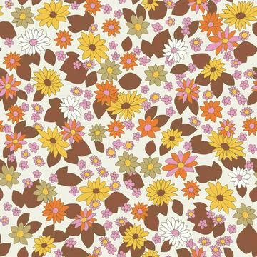 Seamless floral pattern with decorative botany, flowering branches. Beautif.. Stock Illustration