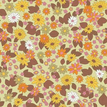 Seamless floral pattern with decorative botany, flowering branches. Beautif.. Stock Illustration