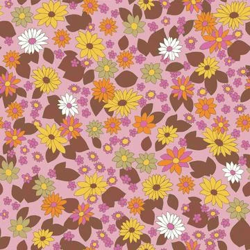 Seamless floral pattern with decorative botany, flowering branches. Beautif.. Stock Illustration