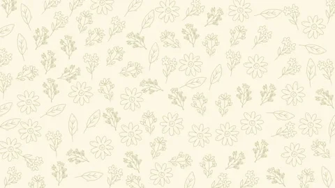 Seamless floral pattern with delicate hand-drawn flowers and leaves in soft.. Stock Footage 321640862
