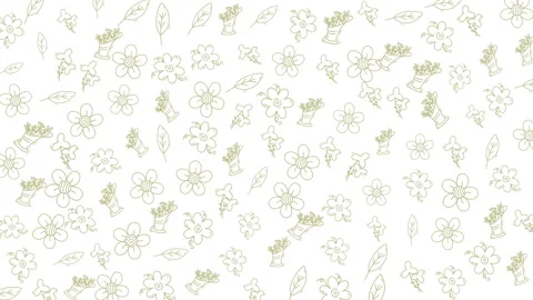 Seamless floral pattern with delicate leaves and blooming flowers for decor.. Stock-Footage 331230673