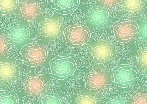 Seamless floral pattern with delicate pink and yellow roses isolated on pastel Stock Illustration