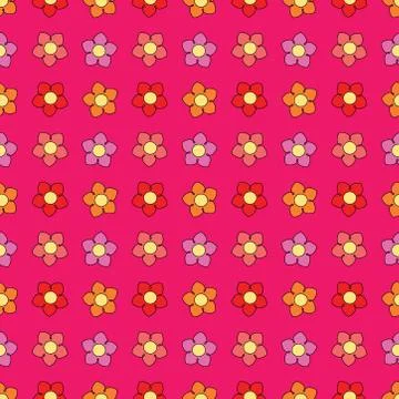 Seamless floral pattern design on pink background. Stock Illustration