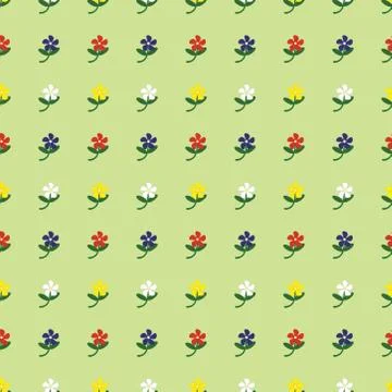 Seamless floral pattern design in soft green background. Stock Illustration