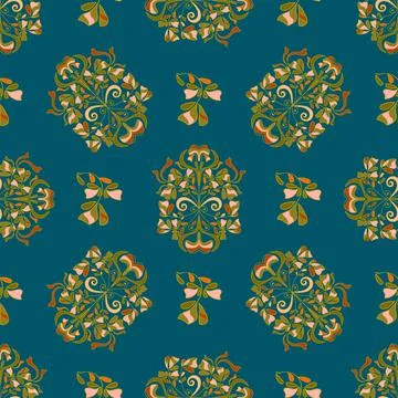 Seamless floral pattern for design, vector illustration. Victorian era Stock Illustration
