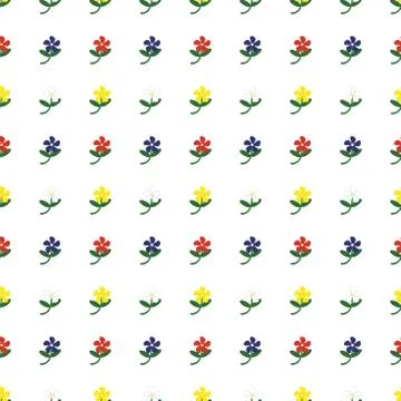 Seamless floral pattern design in white background. Stock Illustration