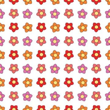 Seamless floral pattern design on white background. Stock Illustration