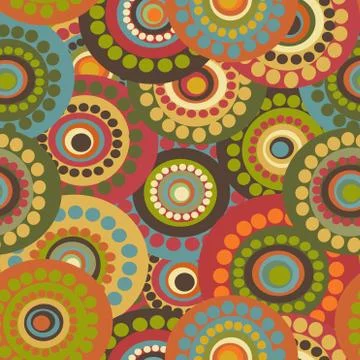 Seamless floral pattern with doodle flowers Stock Illustration