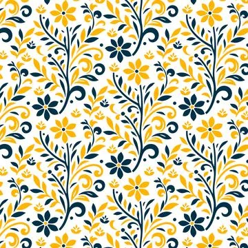 Seamless floral pattern with elegant botanical motifs for textile fashion print Stock Illustration