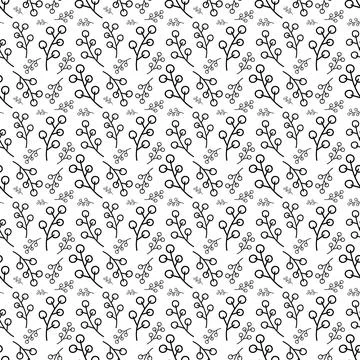 Seamless floral pattern element vector shape doodle plant abstract texture .. 스톡 일러스트