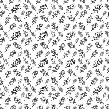 Seamless floral pattern element vector shape doodle plant abstract texture .. 스톡 일러스트